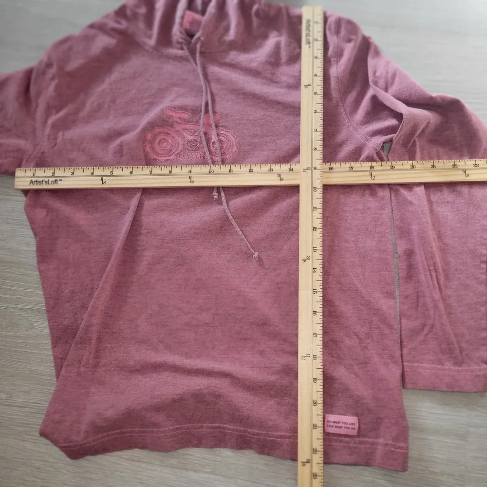 Life is Good Womens M Pink Bicycle‎ Graphic Hoodie Long Sleeve Casual Pullover